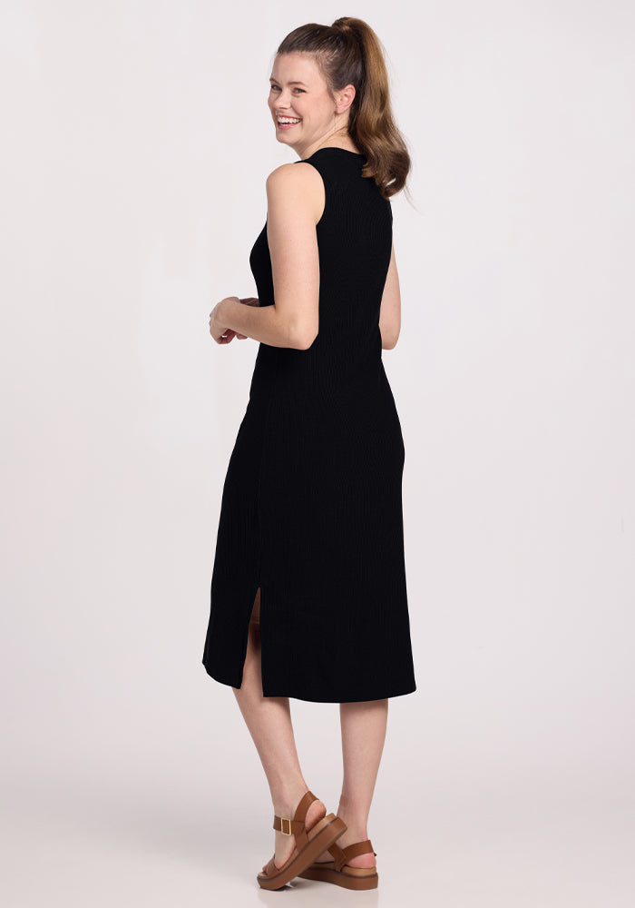 Iris Ribbed Dress | MerinoFlex Comfort | Wrinkle-Resistant Travel Staple | Everyday Wear