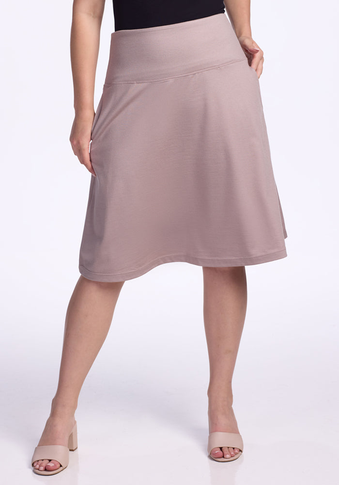 Marilyn Merino Wool Midi Skirt - Flowy A-Line Skirt for