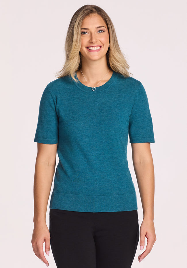 Anna Crew Sweater - Harbor Teal