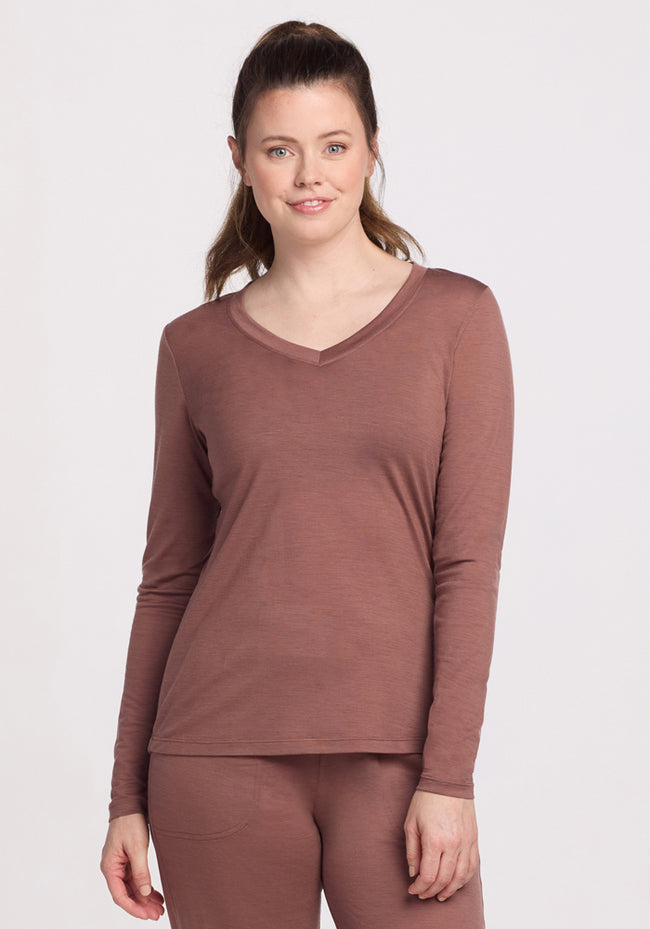 Lily V Neck Lounge Top • Final Sale Deal! - Nutmeg
