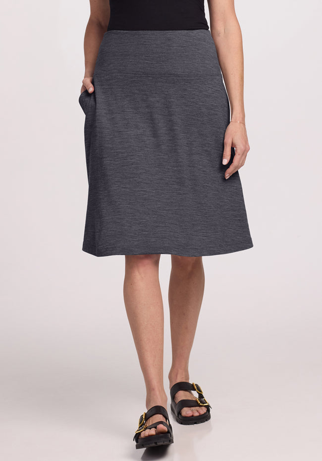 Marilyn Flowy Midi Skirt • Final Sale - Cinder Melange
