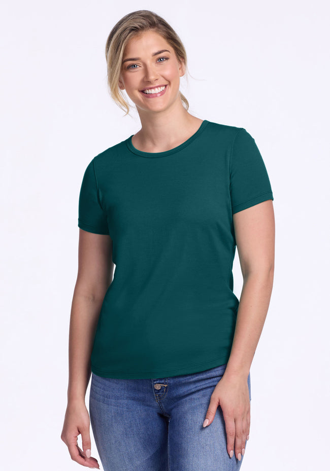 Liza Crew Neck Tee - Riverbank Green