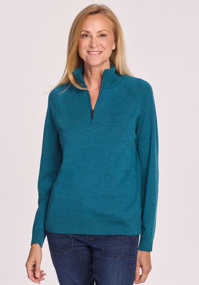 Collins Half Zip Sweater - Harbor Teal