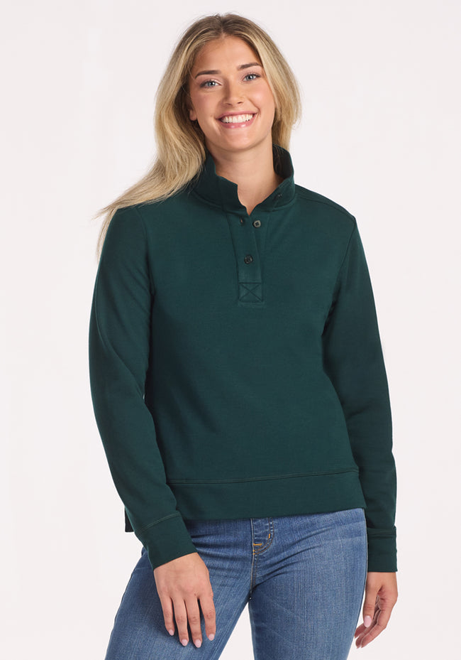 Annie 3 Button Pullover - Deep Timber