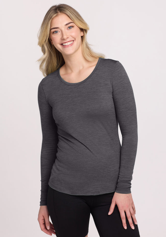 Remi Long Sleeve T-Shirt - Cinder Melange