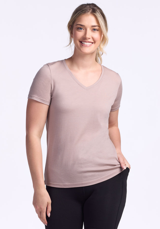 Junie V Neck - Mocha Meringue