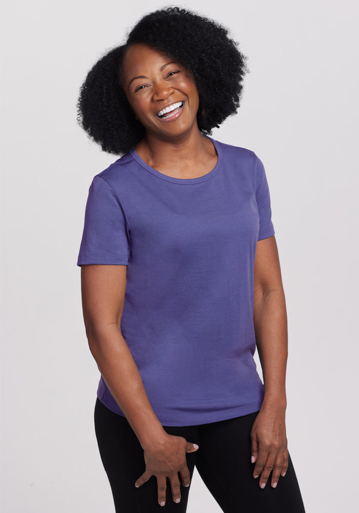 Womens Merino Wool Crew Neck Tee - Loose Fitting Breathable T