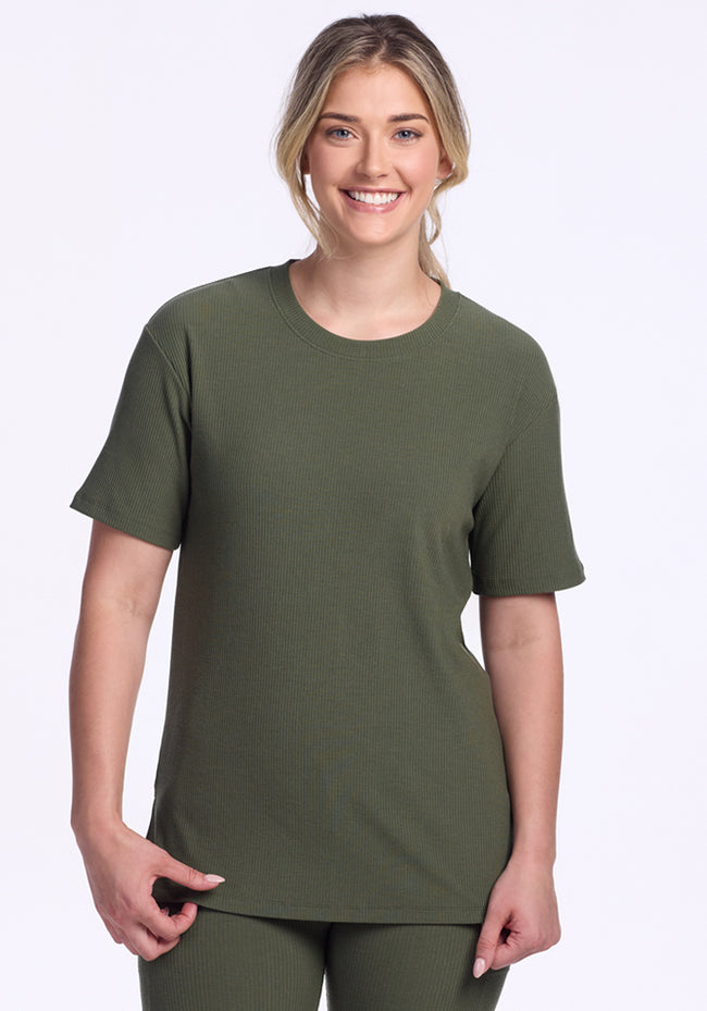 Vera Ribbed Tunic - Green Meadow