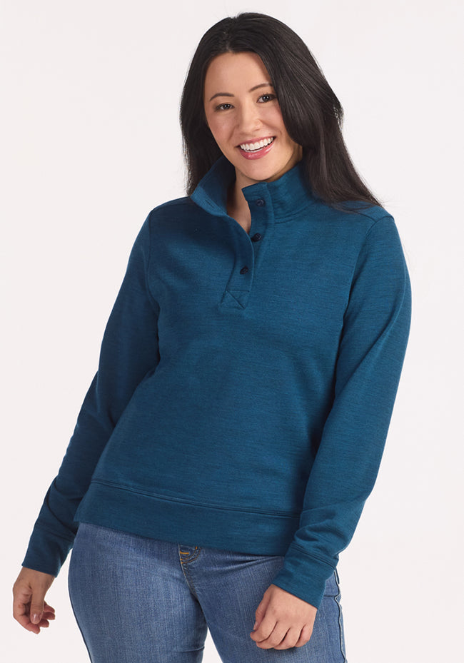 Annie 3 Button Pullover - Majolica Blue