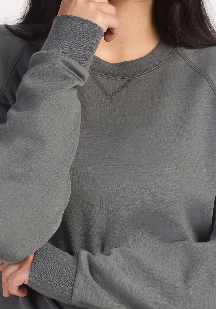 Women's Merino Wool Crew Neck Sweatshirt – Soft, Cozy & Stylish