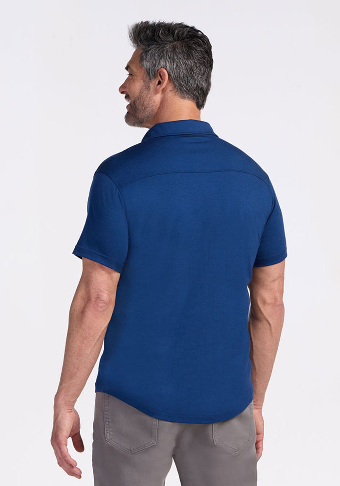 Endi Full Button Down Shirt - Estate Blue – Woolx