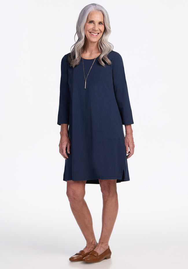 Rissa A Line Dress - Deep Navy