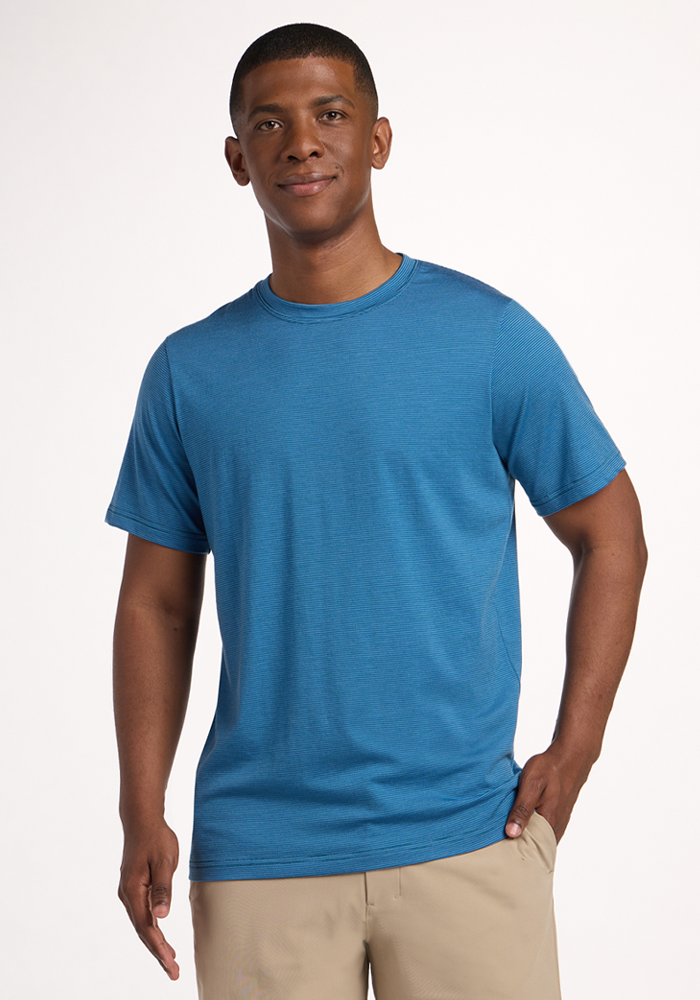 Mens Short Sleeve Merino Wool Top - Wicks Moisture, Lightweight