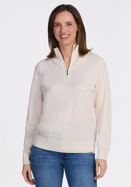 Collins Half Zip Sweater • Final Sale - Dewdrop Pearl – Woolx