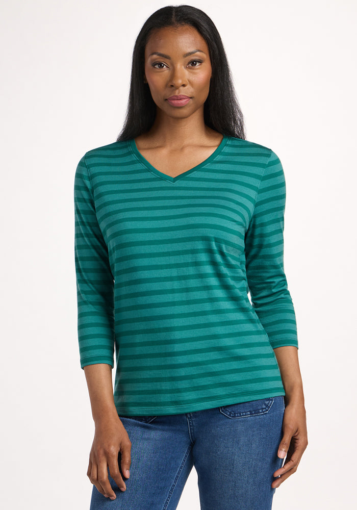 Women's 3/4 Sleeve Merino Wool Top - Woolx Elena - Free Shipping