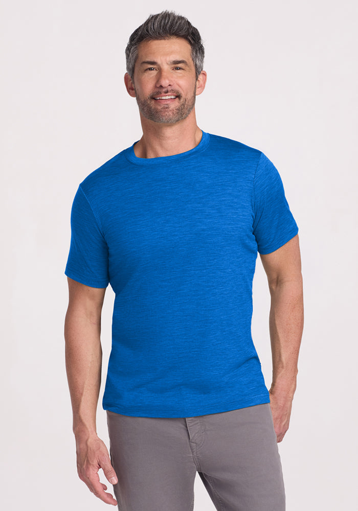 Mens Short Sleeve Merino Wool Top - Wicks Moisture, Lightweight