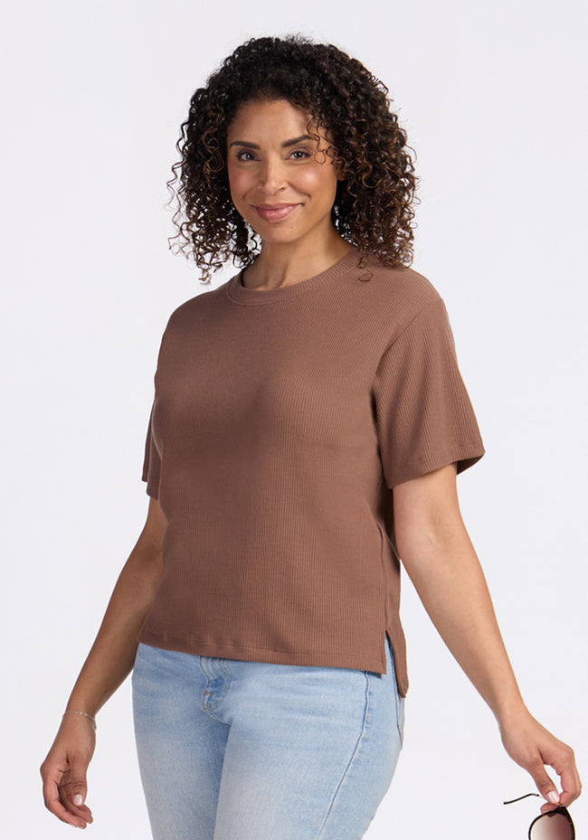 Delia Ribbed Short Sleeve - Sienna Kiss