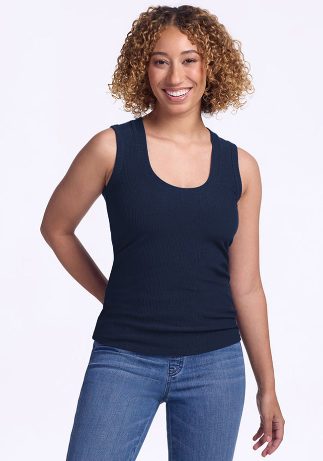 Sloane Ribbed Tank - Deep Navy