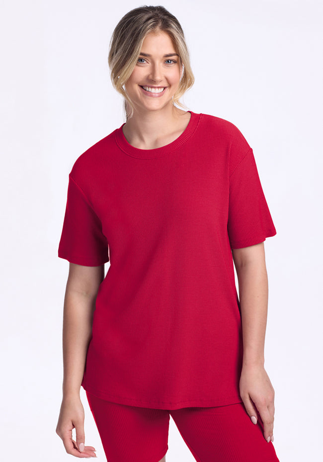 Vera Ribbed Tunic - Poppy Spark