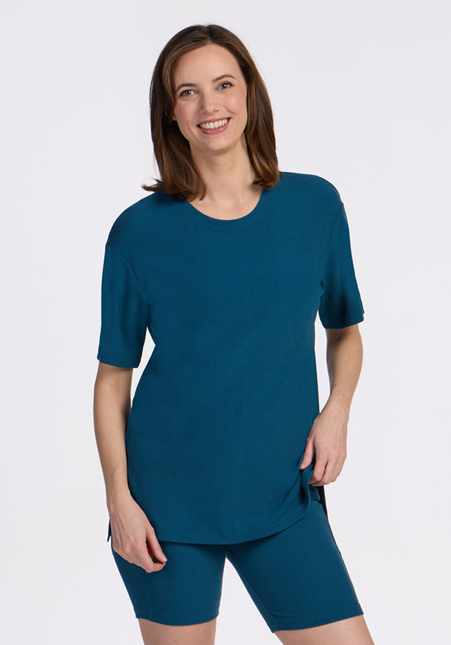 Vera Ribbed Tunic - Moroccan Blue
