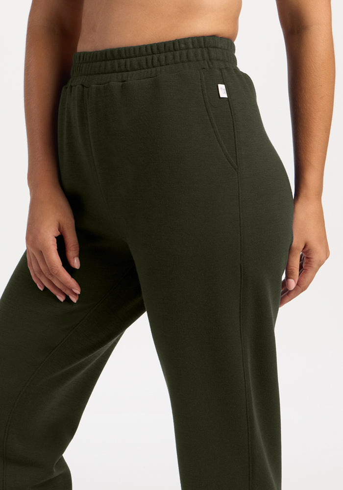 Model wears Woolx Parker Sweatpants - Duffel Bag, hands at sides, shown waist to mid-thigh against plain background.