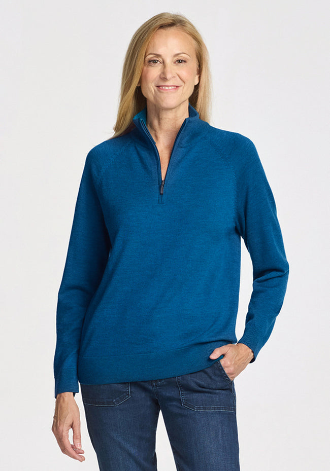 Collins Half Zip Sweater - Moroccan Blue