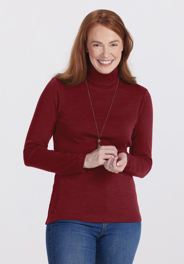 Women s Merino Wool Turtleneck The Woolx Peyton Free Shipping