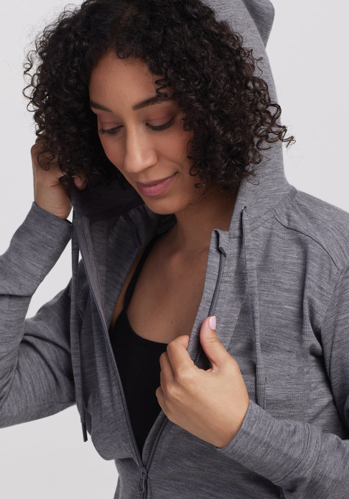 Merino Wool Lightweight Hooded Sweatshirt | Wool Travel Hoodie – Woolx