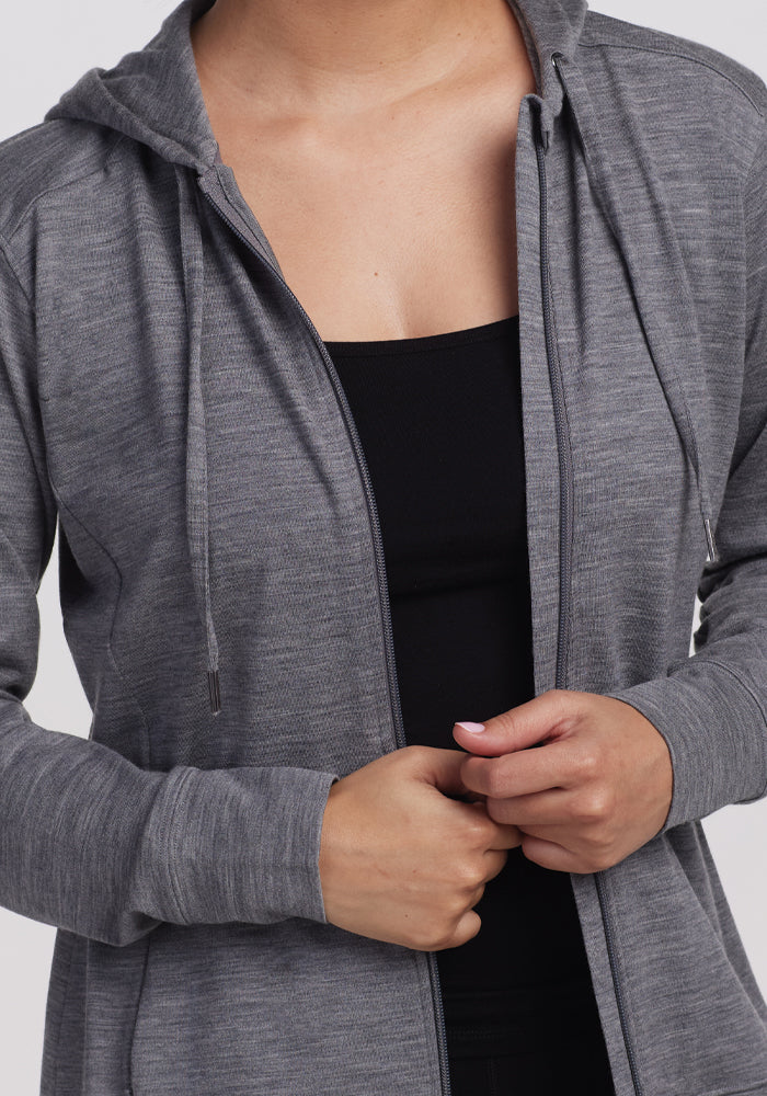 023090 Riprap PULL HOODIE WOOL XL グレー Merino Wool Lightweight Hooded Sweatshirt | Wool Travel Hoodie – Woolx