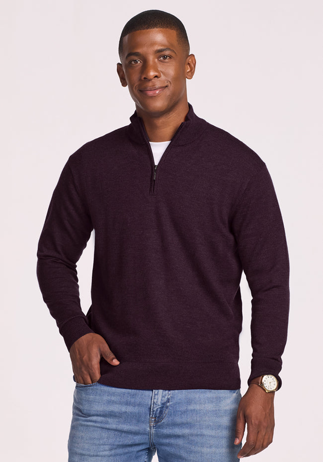 Enzo Quarter Zip - Deep Plum