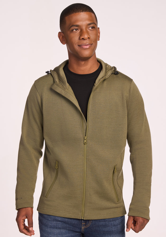 Warmest Men's Merino Wool Hoodie | Woolx Grizzly Sweatshirt