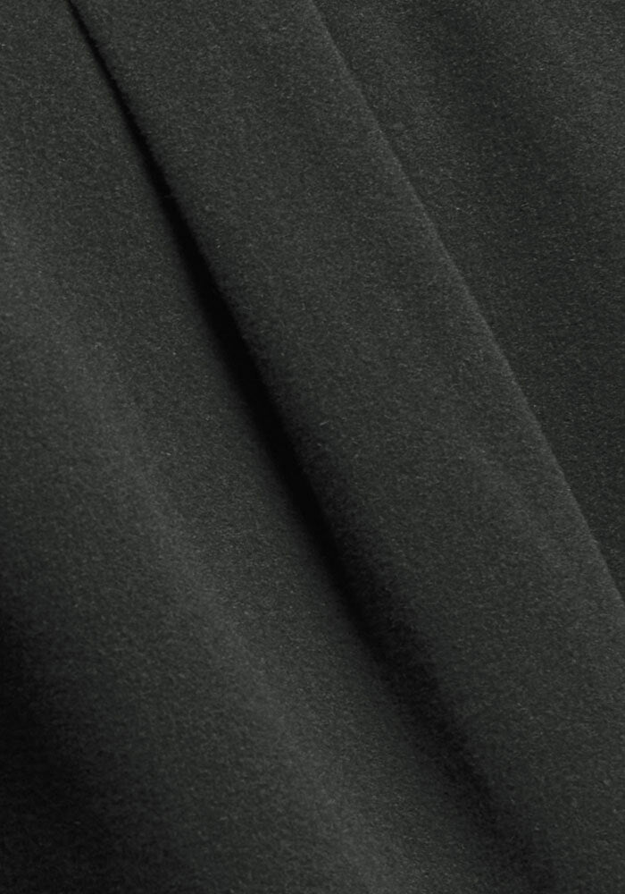Close-up of Woolx Jovie Shacket - Volcanic Ash shows soft, textured merino wool fabric with visible folds.