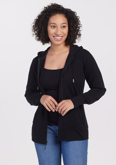 Womens Merino Wool Hooded Zip Front Sweatshirt - Free Shipping – Woolx