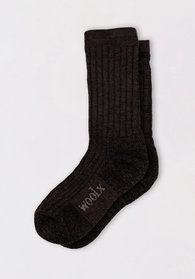Womens Joey Crew Socks - Dark Espresso