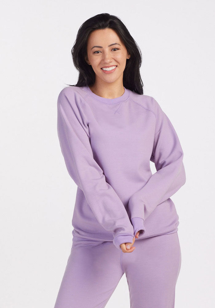 Model wearing Bailey crew neck - Lilac