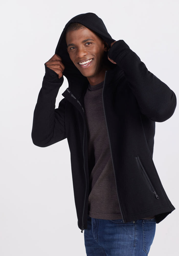 Mens Merino Wool Hoodie -Woolx Grizzly Hooded Sweatshirt-Free Shipping
