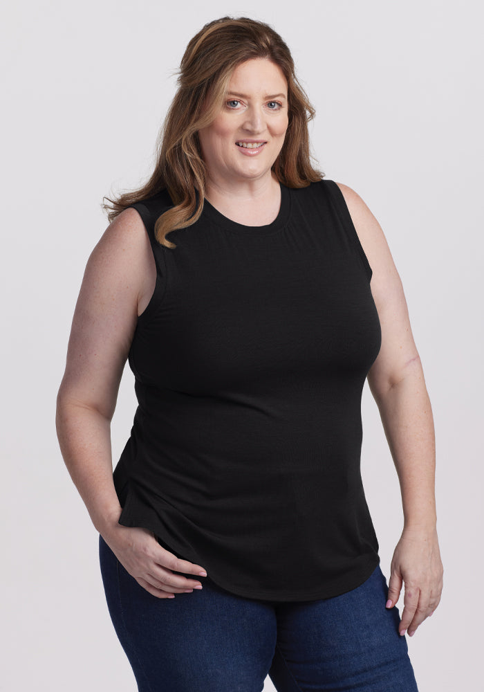 Bella Tunic Top - Black – Woolx