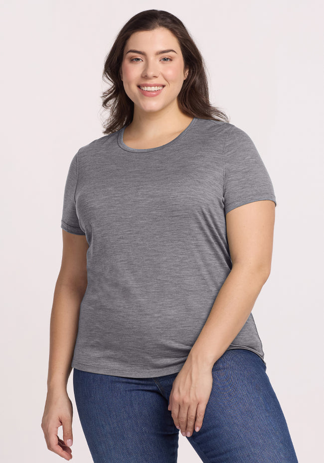 Liza Crew Neck Tee - Graphite Heather