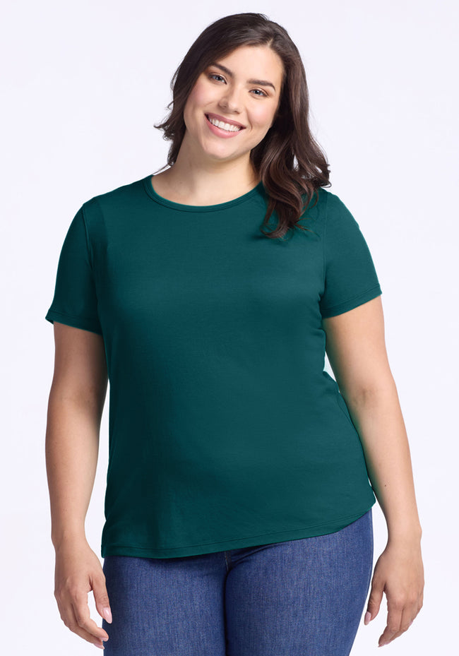 Liza Crew Neck Tee - Riverbank Green