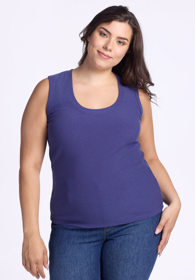 Sloane Ribbed Tank - Ink Blue