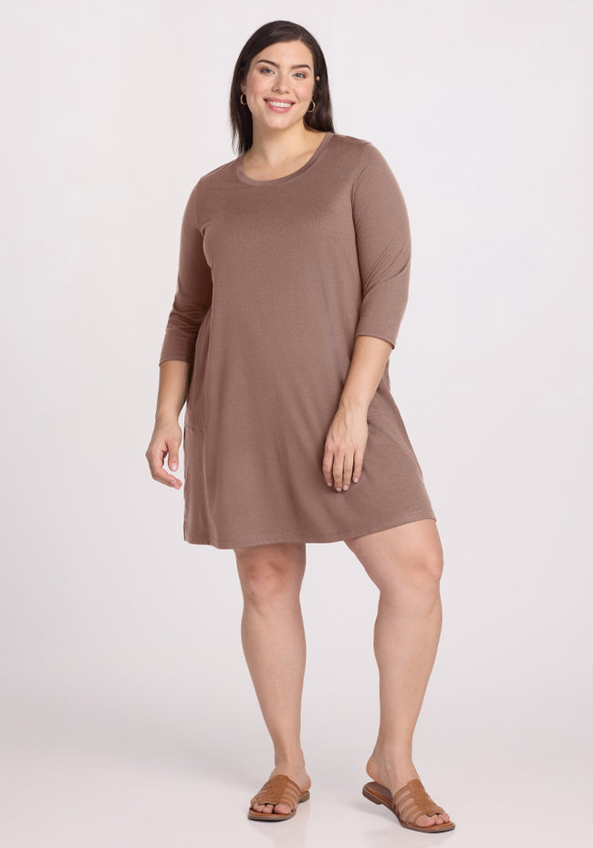 Rissa A Line Dress - Toasted Almond