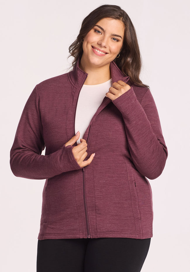 Finley Zip Up Sweatshirt - Grape Harvest Melange