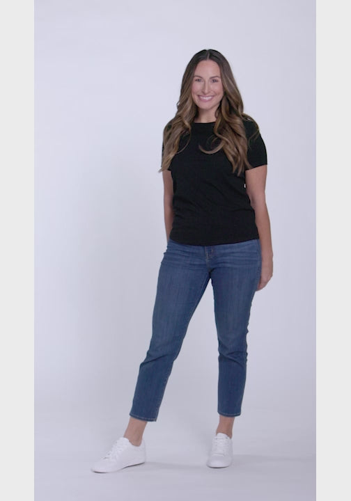 Womens Merino Wool Crew Neck Tee - Loose Fitting Breathable T