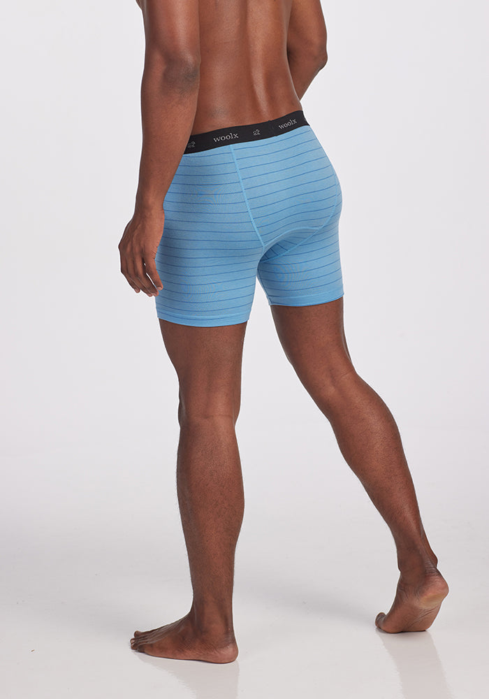 Model wearing Reaction Boxers - Atlantic Blue