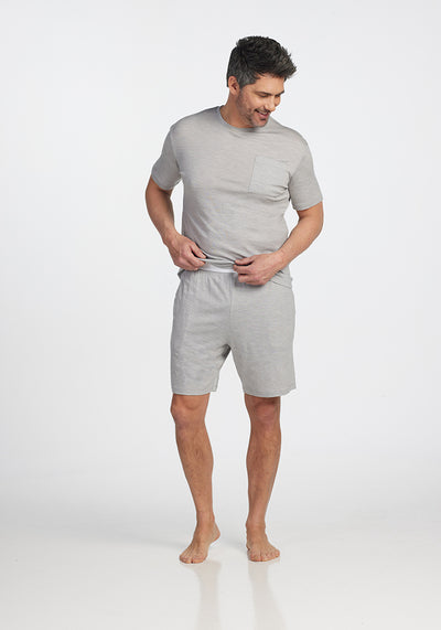 Model wearing Archer shorts - Cloud Grey