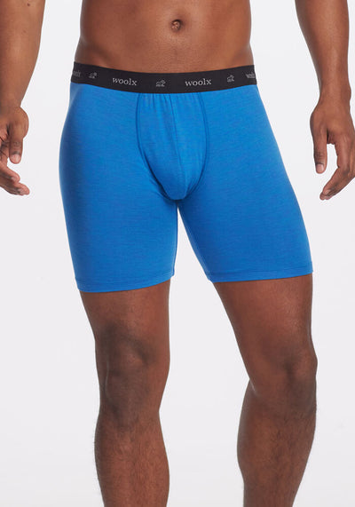 Model wearing Jazzy boxers - indigo