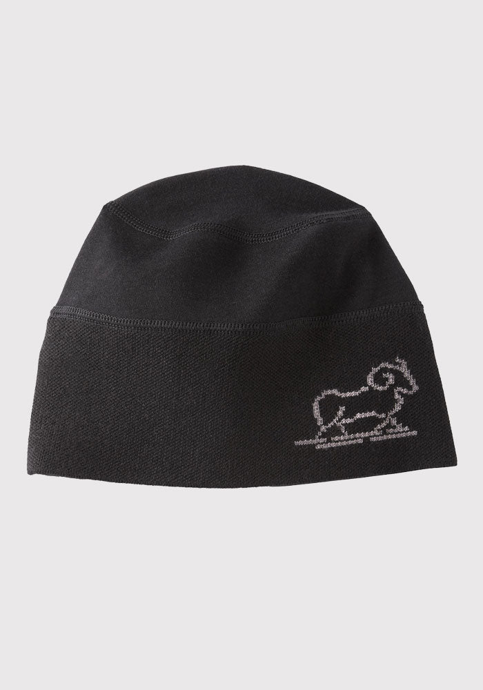 Merino Wool Beanie Hat - Black