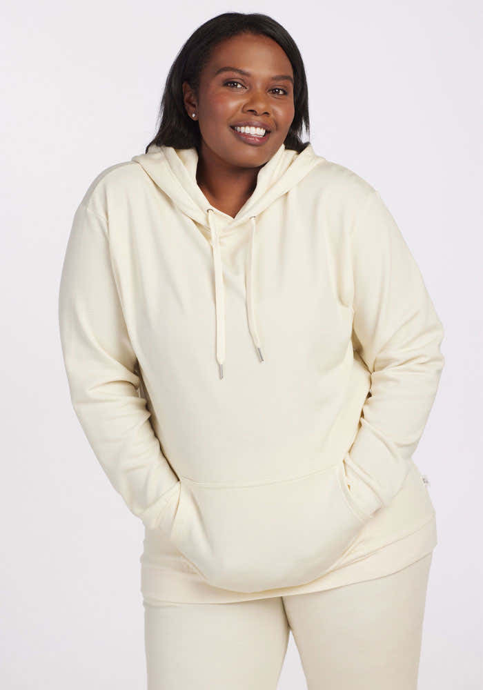 Womens wool hoodie for warmth - Cream